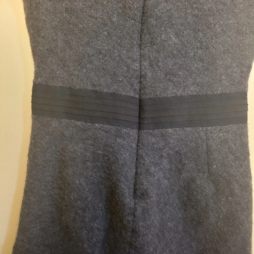 Tory Burch Wool Silk Layered Hem Dress XS Grey Sequin Embellished Excellent